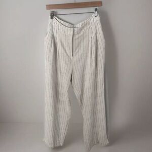 7 For Mankind Women’s linen Blend Beige Stripe Chino Size 8